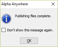 Notification that publishing is complete